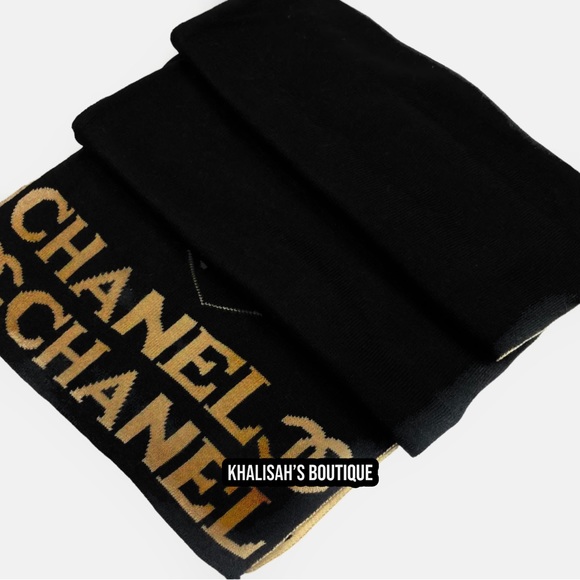 Authentic Chanel Vintage Scarf Wool Silk Blend In Excellent Condition! - Picture 7 of 11